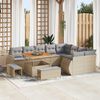 vidaXL Gartensofa-set mit Kissen 12 pcs Beige und Hellgrau Poly Rattan