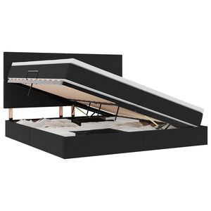 vidaXL Aufbewahrungsbett mit Matratze Schwarz 200 x 200 cm Samt