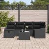 vidaXL Sofa Set mit Kissen mit Speicher Schwarz Poly-Rattan