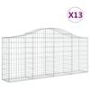 vidaXL Gabionen mit Hochbogen 13 Stk. 200x30x80/100cm Verzinktes Eisen