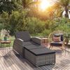 vidaXL Sonnenliege mit Dunkelgrauer Auflage Poly Rattan Grau