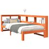 vidaXL Massivholzbett mit Regal ohne Matratze Wachsbraun 90x200 cm