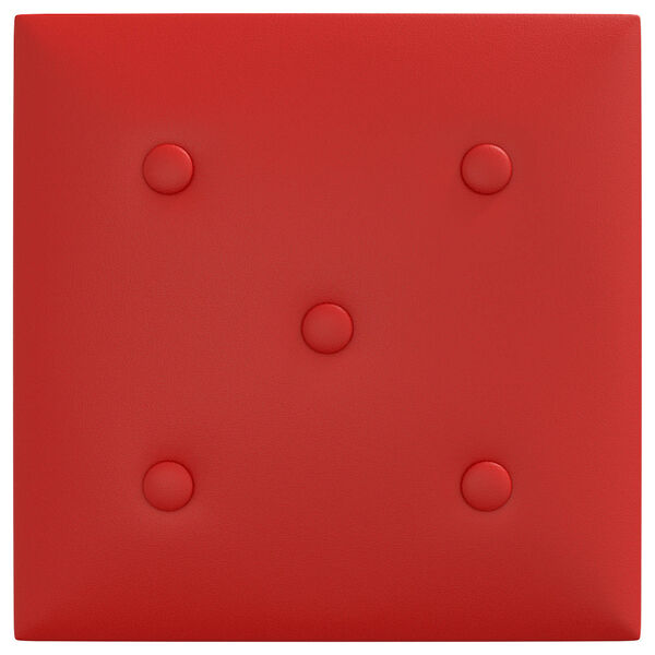 vidaXL Wandpaneele 12 pcs Weinrot 30 x 30 cm Kunstleder