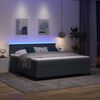 vidaXL LED Boxspringbett Dunkelgrau und Wei&szlig; 180 x 200 cm Cordstoff