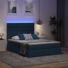 vidaXL Bett mit Stauraum und LED mit LED Blau 140 x 200 cm Polyester