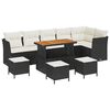 vidaXL Garten-Sofa-Set mit Kissen 10 pcs Schwarz und Creme