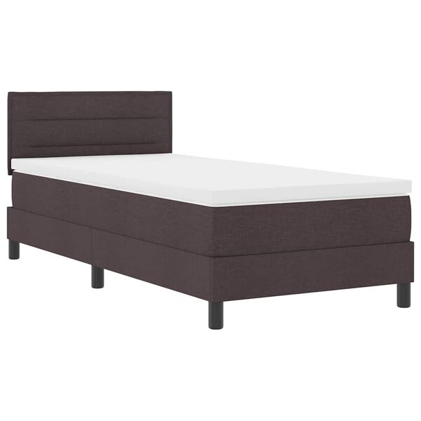 vidaXL Boxspringbett mit Matratze Dunkelbraun 90 x 200 cm Stoff
