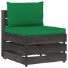vidaXL 4-Sitzer Outdoor-Sofa mit Kissen Grau Impr&auml;gniertes Holz