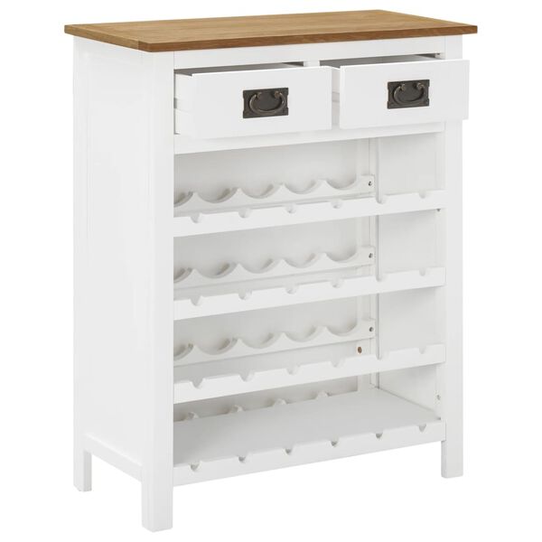 vidaXL Weinschrank 72x32x90 cm Eiche Massivholz