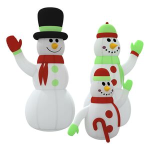 vidaXL Aufblasbare Schneemannfamilie von mit LEDs 500 cm
