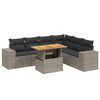 vidaXL 7-tlg. Garten-Sofagarnitur mit Kissen Grau Poly Rattan