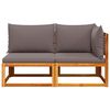 vidaXL Gartensofa mit Kissen 2-Sitzer Holz Akazie & Rattan