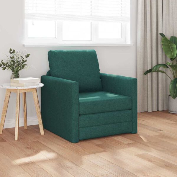 vidaXL Bodensofa mit Schlaffunktion Dunkelgr&uuml;n 112x174x55 cm Stoff