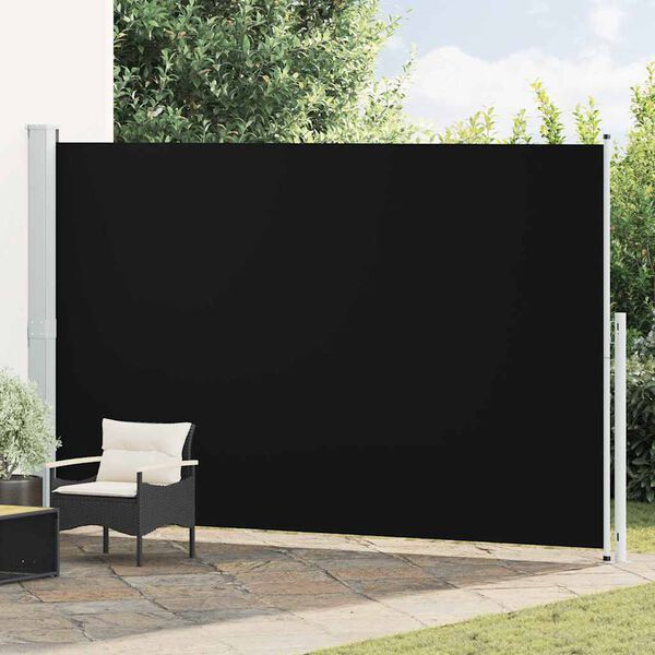 vidaXL Seitenmarkise Ausziehbar 220x500 cm Schwarz