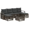 vidaXL Gartensofa-set 7 pcs Grau Poly-Rattan