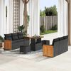 vidaXL Gartensofa-set mit Kissen 11 pcs Schwarz Poly-Rattan