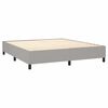 vidaXL Boxspringbett mit Matratze & LED Hellgrau 160x200 cm Stoff