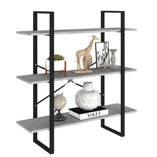 vidaXL Bücherregal Betongrau 100x30x105 cm Holzwerkstoff