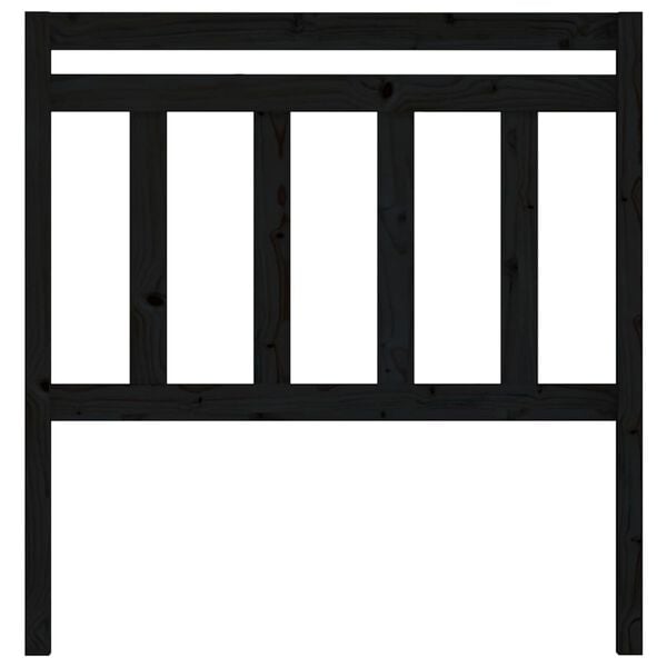 vidaXL Kopfteil Schwarz 106x4x100 cm Massivholz Kiefer