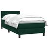 vidaXL Boxspringbett mit Matratze Dunkelgr&uuml;n 90x220 cm Samt