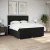 vidaXL Boxspringbett mit Matratze Schwarz 180x200 cm Stoff