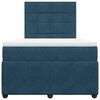 vidaXL Boxspringbett mit Matratze Blau 120x190 cm Samt