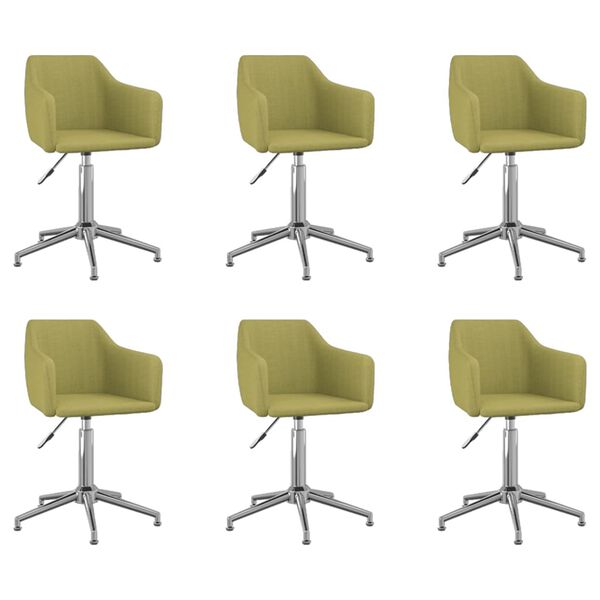 vidaXL Esszimmerst&uuml;hle 6 Stk. Drehbar Gr&uuml;n Stoff