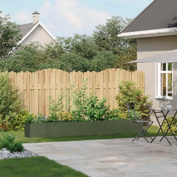 vidaXL Pflanzk&uuml;bel Olivgr&uuml;n 280x40x40 cm Kaltgewalzter Stahl