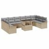 vidaXL Gartensofa-set mit Kissen mit Kissen 11 pcs Beige Poly Rattan