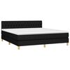 vidaXL Boxspringbett mit Matratze & LED Schwarz 180x200 cm Stoff