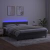 vidaXL Boxspringbett mit Matratze & LED Dunkelgrau 160x200 cm Samt