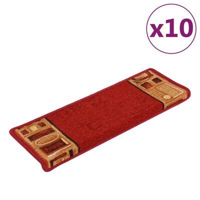 vidaXL Stufenmatten Selbstklebend 10 Stk. 65x25 cm Rot