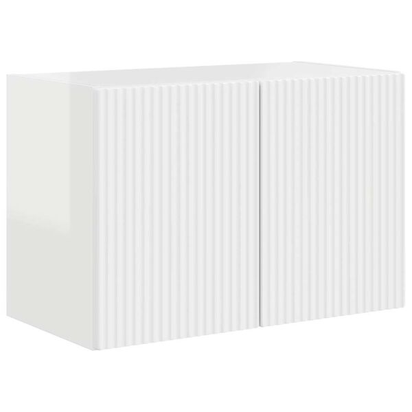 vidaXL TV-Wandschrank Hochglanz Wei&szlig; 59,5 x 31 x 40 cm Holzwerkstoff