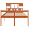 vidaXL Massivholzbett mit Regal ohne Matratze Wachsbraun 120x190 cm