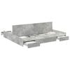 vidaXL Aufbewahrungsbettgestell Beton Grau 200 x 200 cm Holzwerkstoff