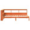 vidaXL Massivholzbett mit Regal ohne Matratze Wachsbraun 90x190 cm