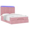 vidaXL Ottoman-Bett mit Matratzen & LEDs Rosa 140x200 cm Samt