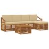 vidaXL Sofagarnituren 6 pcs Natur und Beige Massivholz Akazie
