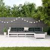vidaXL 5-tlg. Garten-Lounge-Set mit Kissen Wei&szlig; Massivholz Kiefer