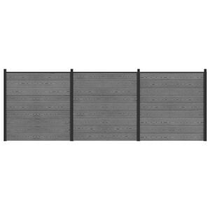 vidaXL zaunset 526 x 186 cm WPC und Aluminium Grau