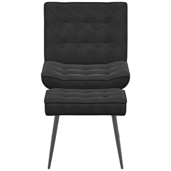 vidaXL Relaxsessel mit Hocker Schwarz Samt
