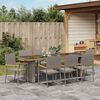 vidaXL Garten Essgruppe 9 pcs Grau Poly-Rattan