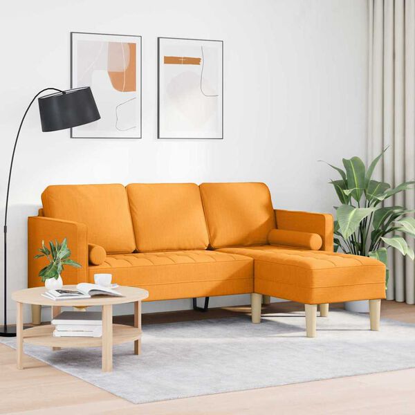 vidaXL Sofa Set mit Kissen Dunkelgelb Polyester