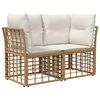 vidaXL Outdoor-Lounge 2 pcs Nat&uuml;rlich und Cremwei&szlig; Poly-Rattan