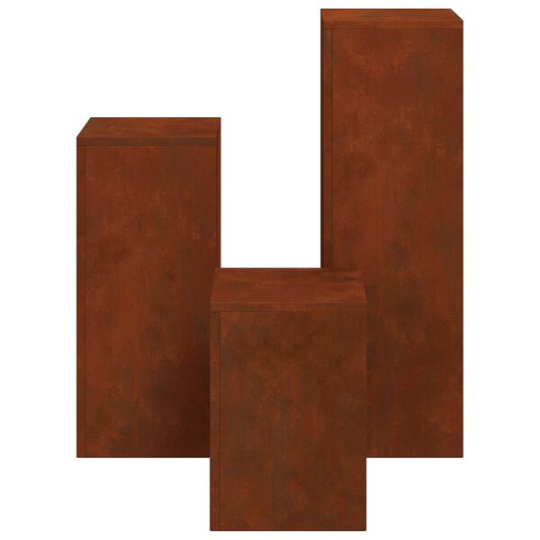 vidaXL Pflanzenst&auml;nder 3 pcs Rostig Wetterfeststahl