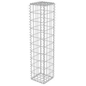 vidaXL Gabionenwand mit Abdeckung Verzinkter Stahl 20&times;20&times;100 cm