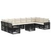 vidaXL Gartensofa-set 11 stk. Schwarz und Cremewei&szlig; Poly-Rattan