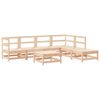vidaXL 7-tlg. Garten-Lounge-Set mit Kissen Massivholz