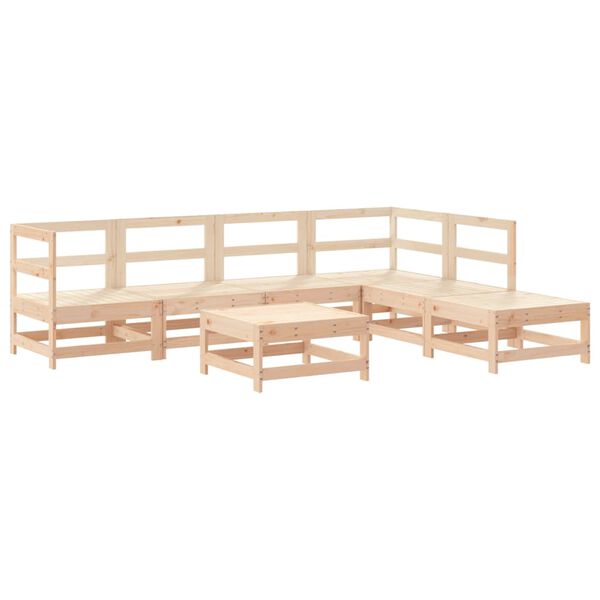 vidaXL 7-tlg. Garten-Lounge-Set mit Kissen Massivholz