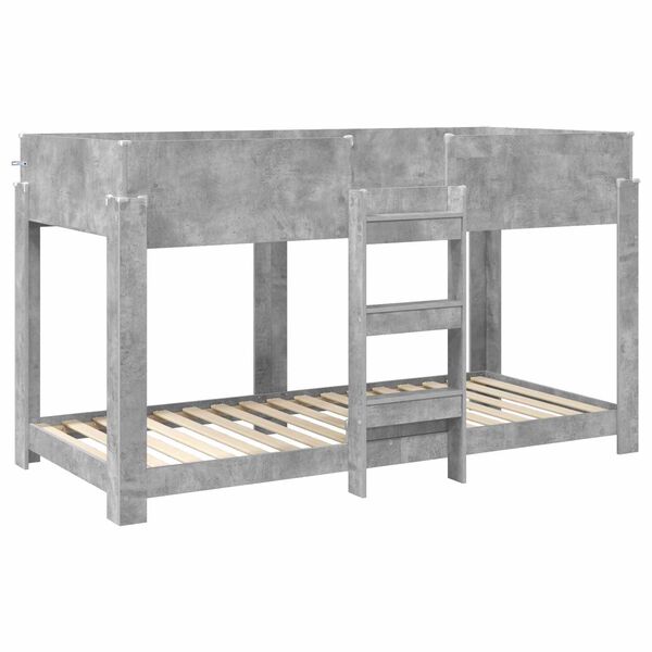 vidaXL Etagenbett f&uuml;r Kinder Beton Grau 100 x 190 cm Holzwerkstoff